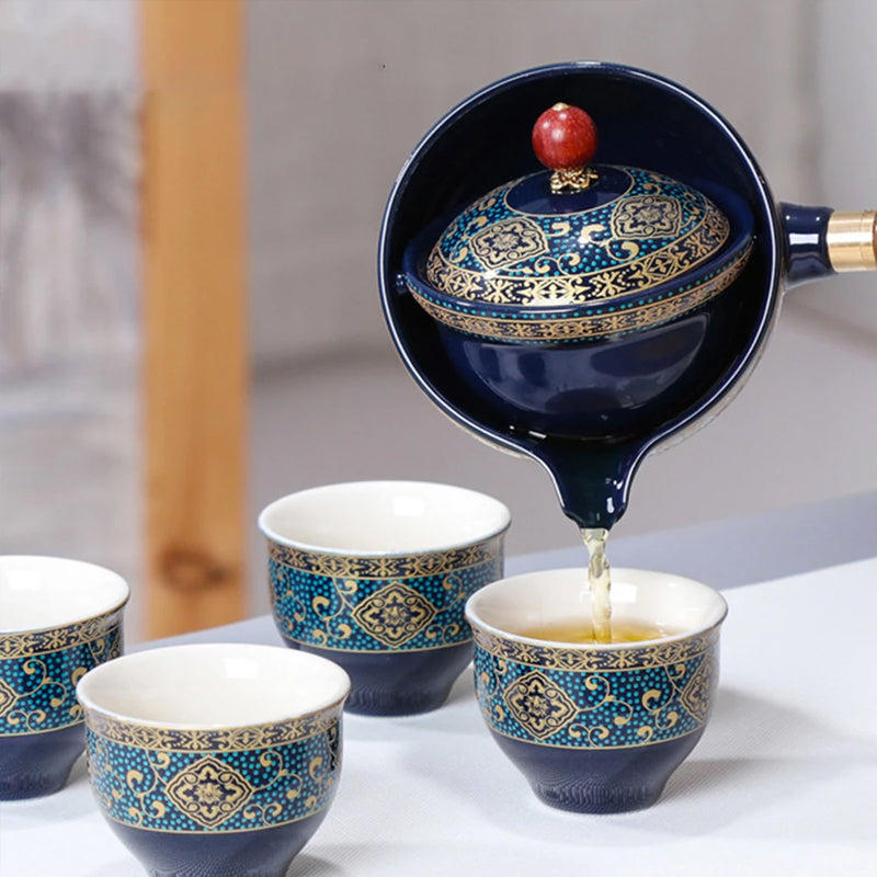 Japanese Tea Set with Rotating Ceramic Teapot