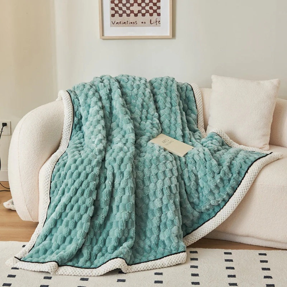 Plaid en sherpa polaire à motif bulles, 8 coloris