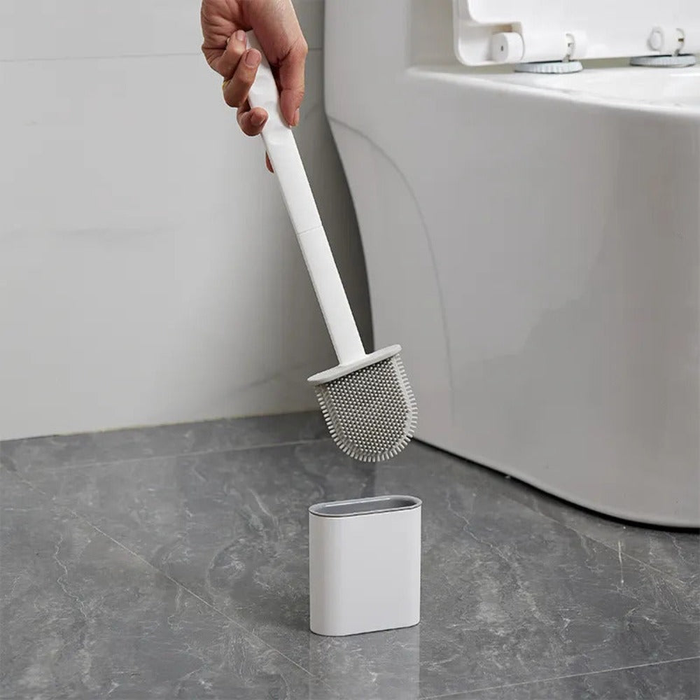 Brosse WC en Silicone avec Support Mural