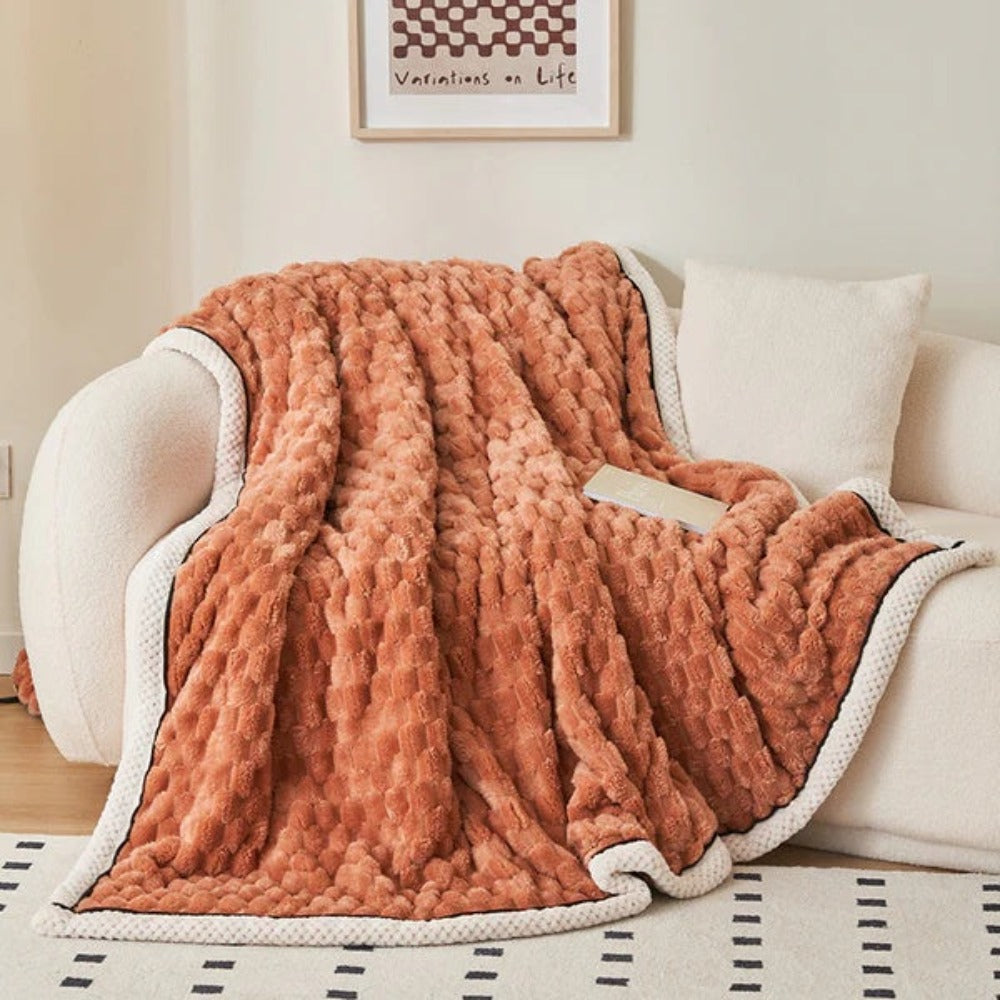 Plaid en sherpa polaire à motif bulles, 8 coloris