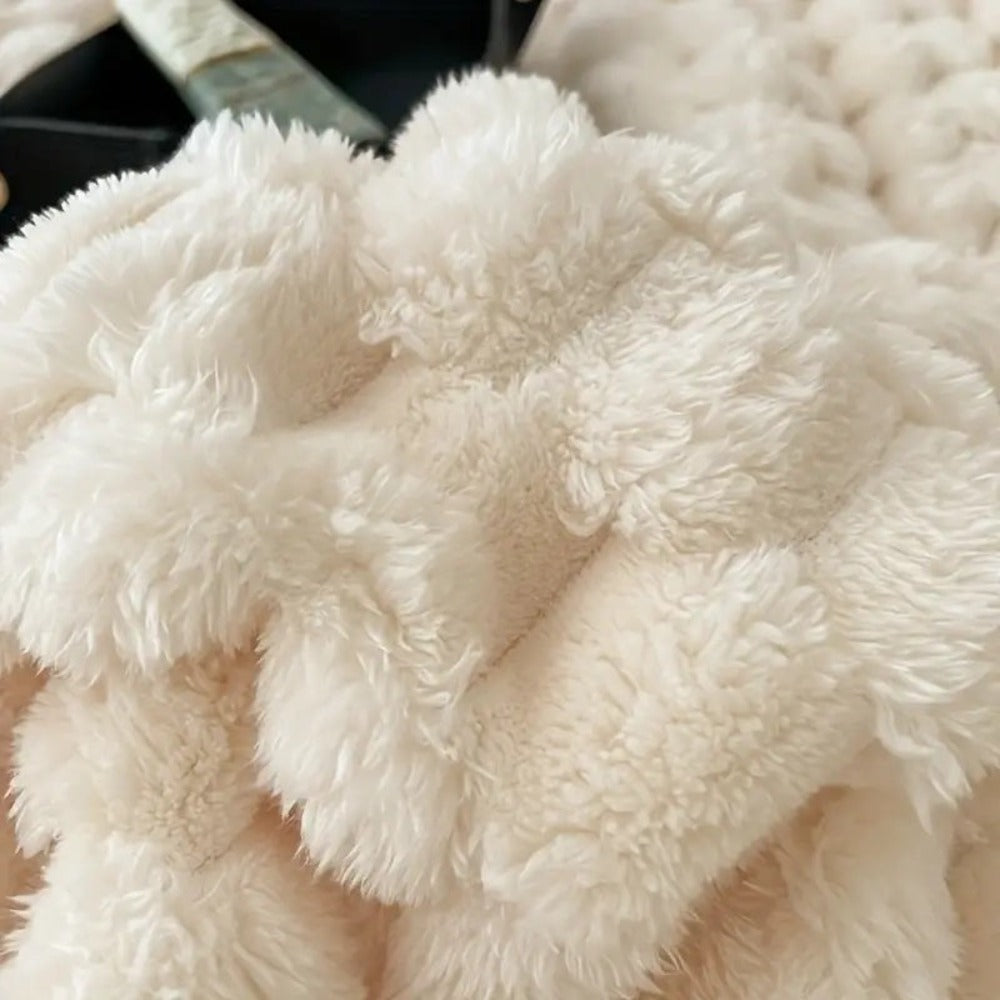 Plaid en sherpa polaire à motif bulles, 8 coloris