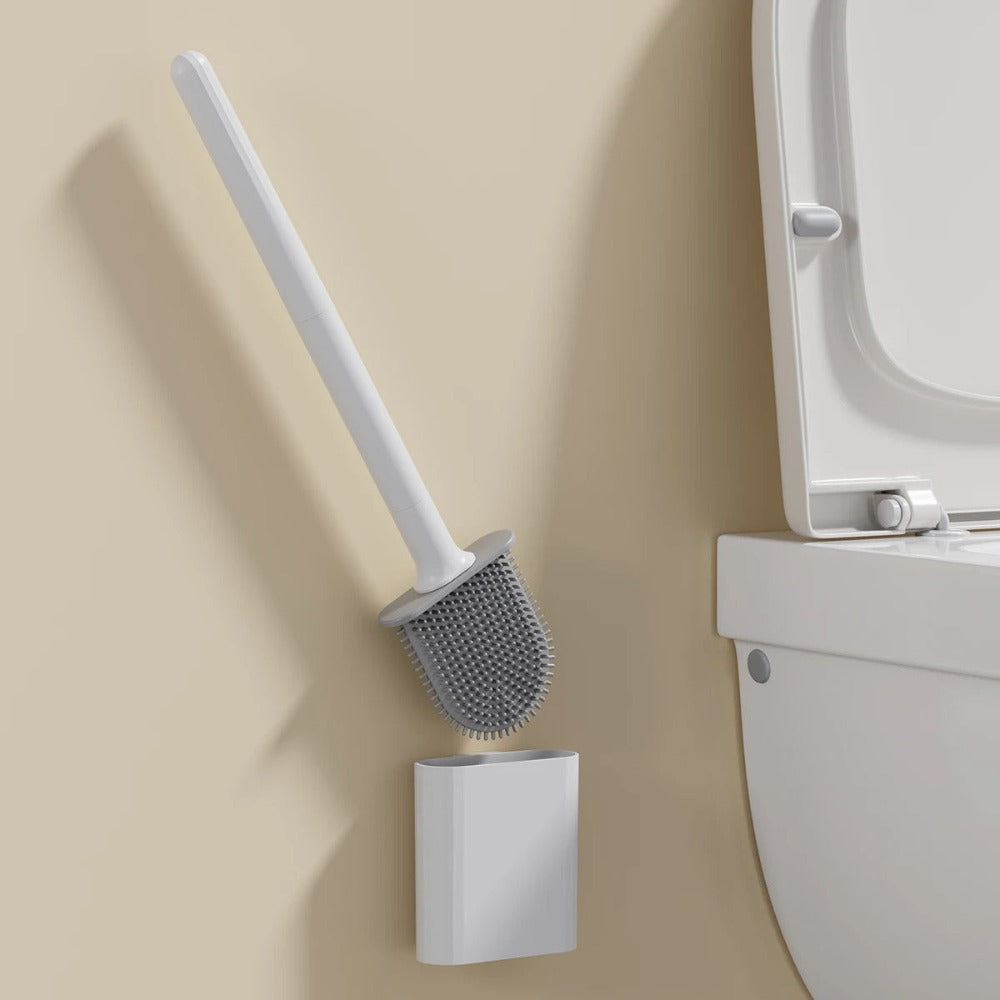 Brosse WC en Silicone avec Support Mural
