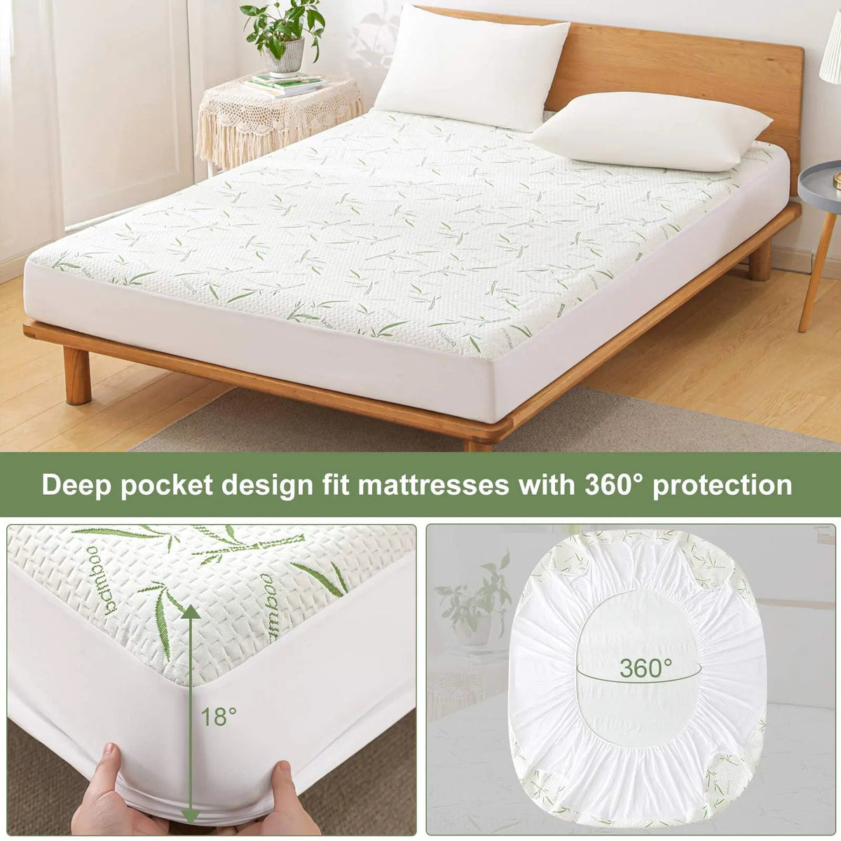 Waterproof Bamboo Rayon Mattress Protector