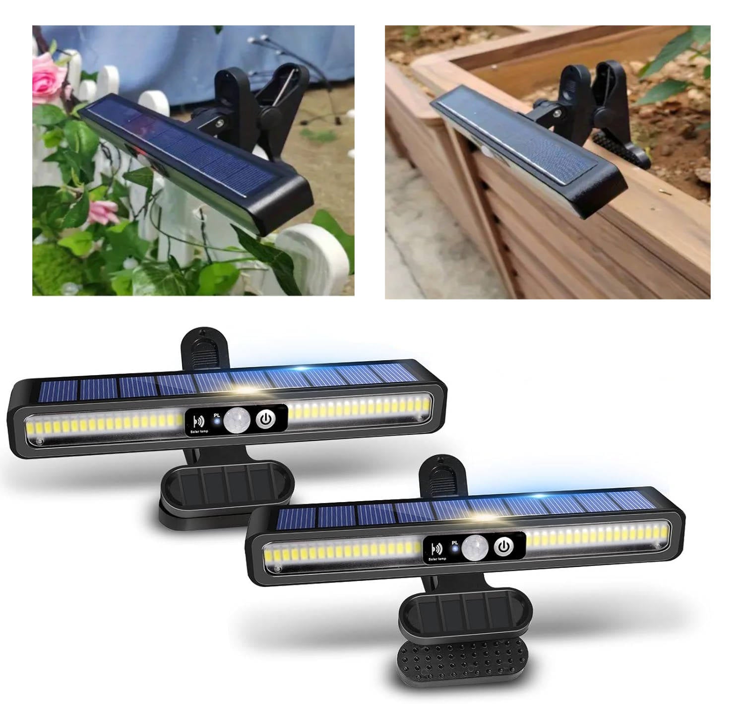 Lampes Solaires de Clôture Portables - Lot de 2