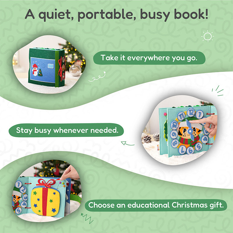 Livre d'activités du Père Noël en feutrine, dès 3 ans