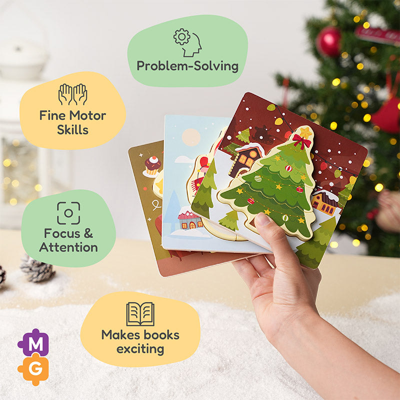 Christmas Wooden Puzzles, Set of 3, Ages 1+