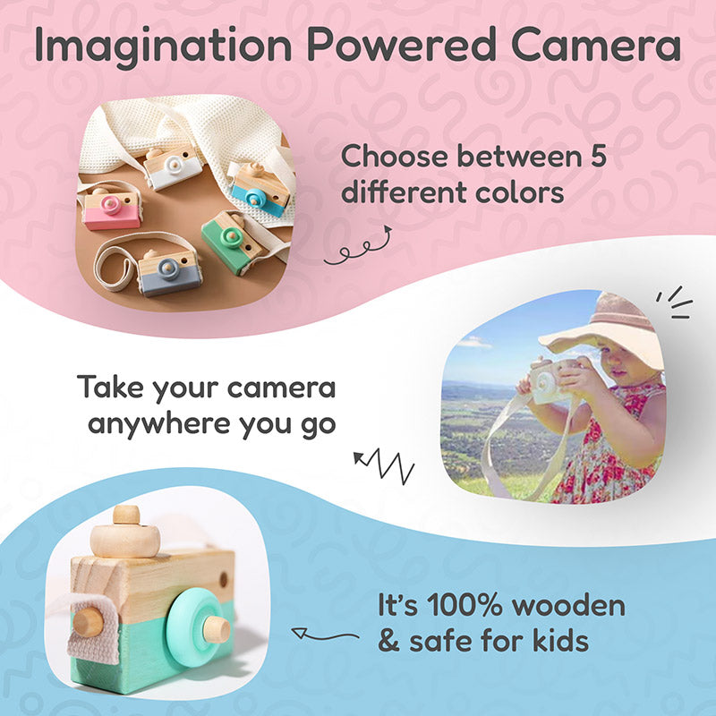 Appareil photo en bois pour enfant, dès 3 ans