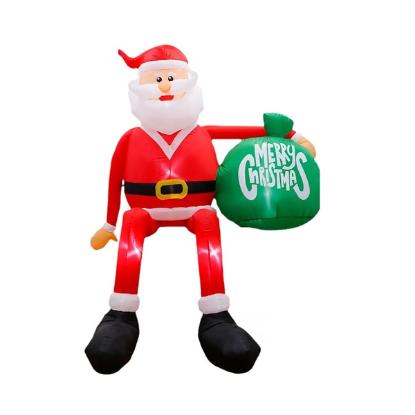 Giant 2.4m Inflatable Climbing LED Santa Claus  
