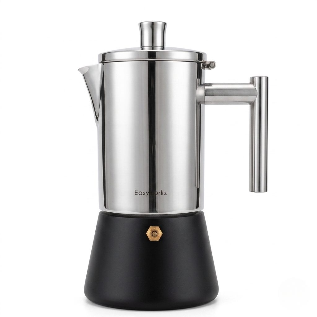Italian Moka Pot in 18/8 Stainless Steel, 200 to 500 ml