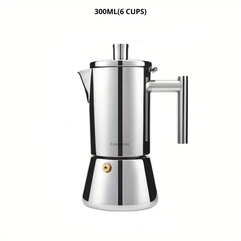 Italian Moka Pot in 18/8 Stainless Steel, 200 to 500 ml