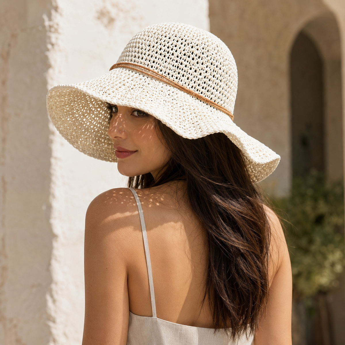 Chapeau de Paille à Large Bord pour Femme