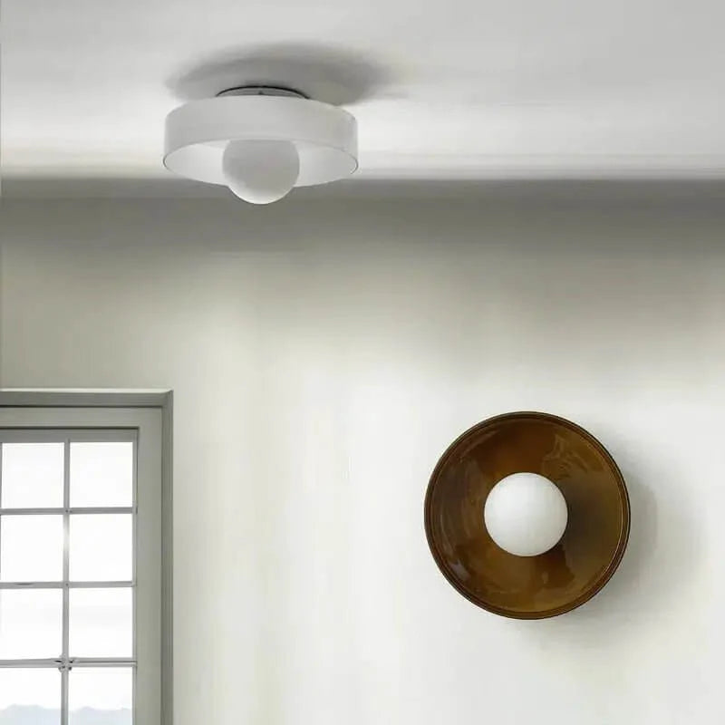 Applique ou plafonnier rond en verre brillant
