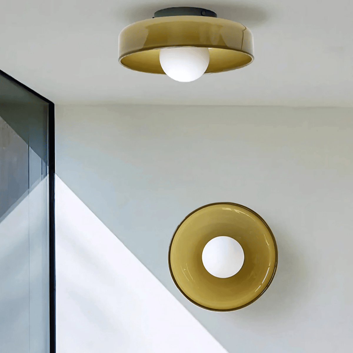 Applique ou plafonnier rond en verre brillant