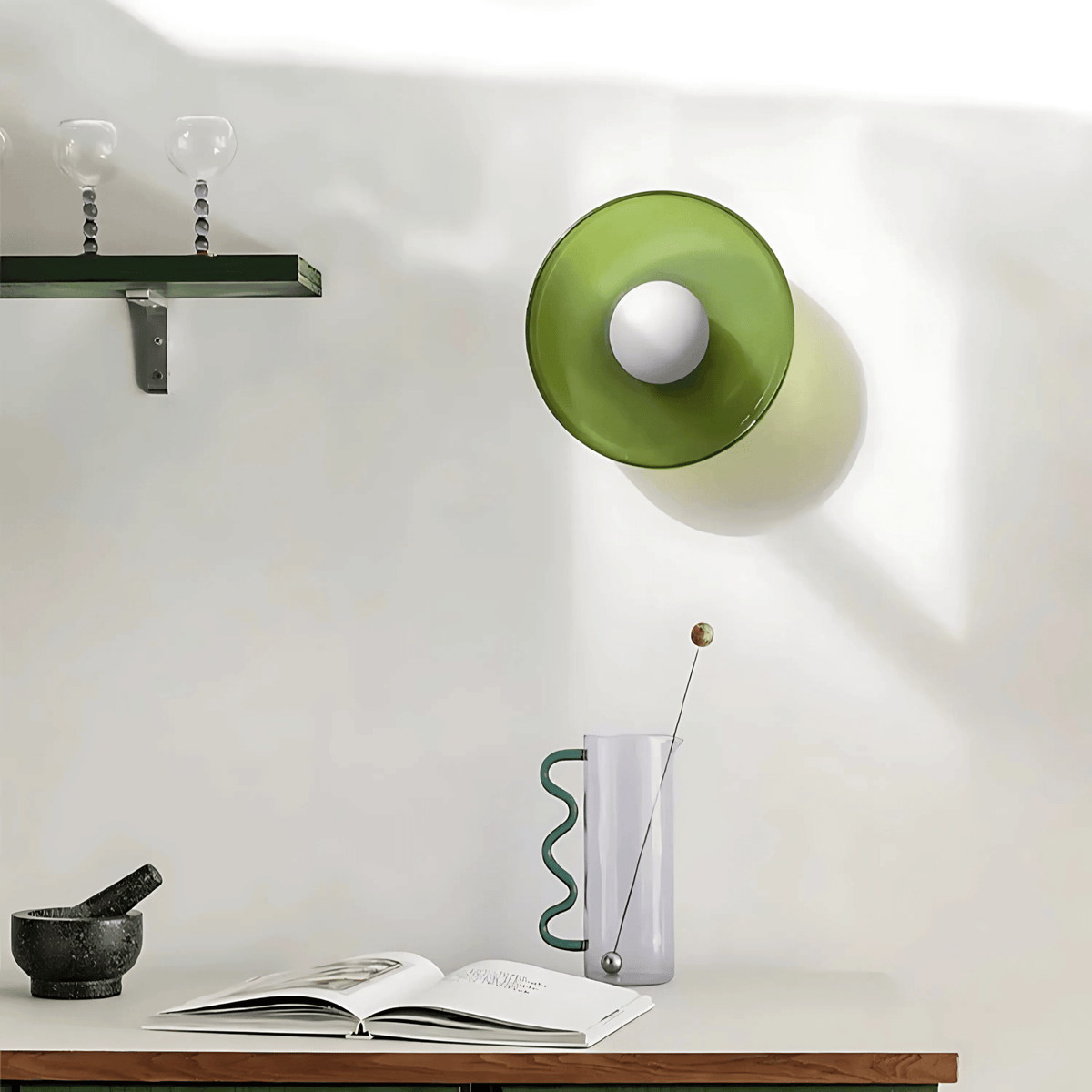 Applique ou plafonnier rond en verre brillant