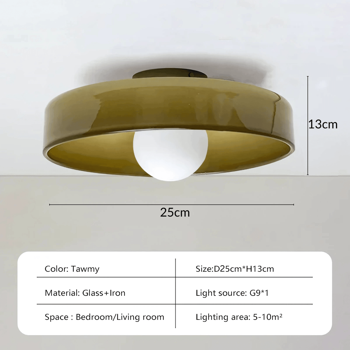 Applique ou plafonnier rond en verre brillant