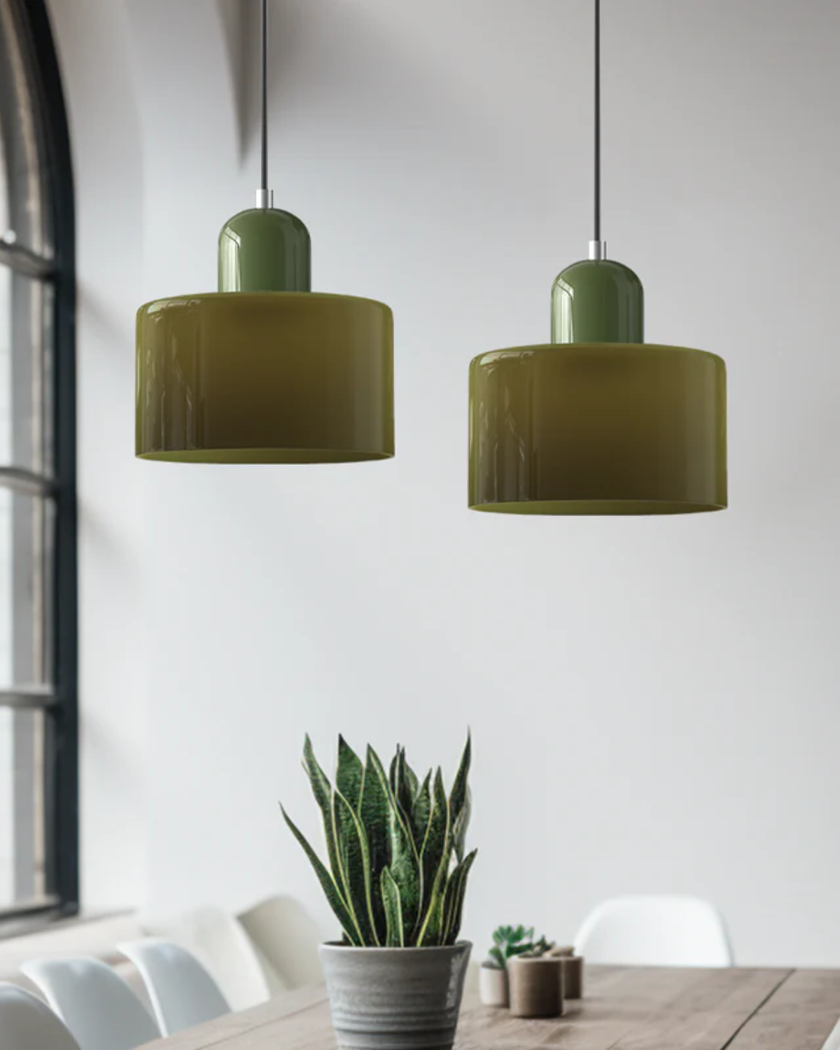 Petite suspension en verre coloré, 15 cm
