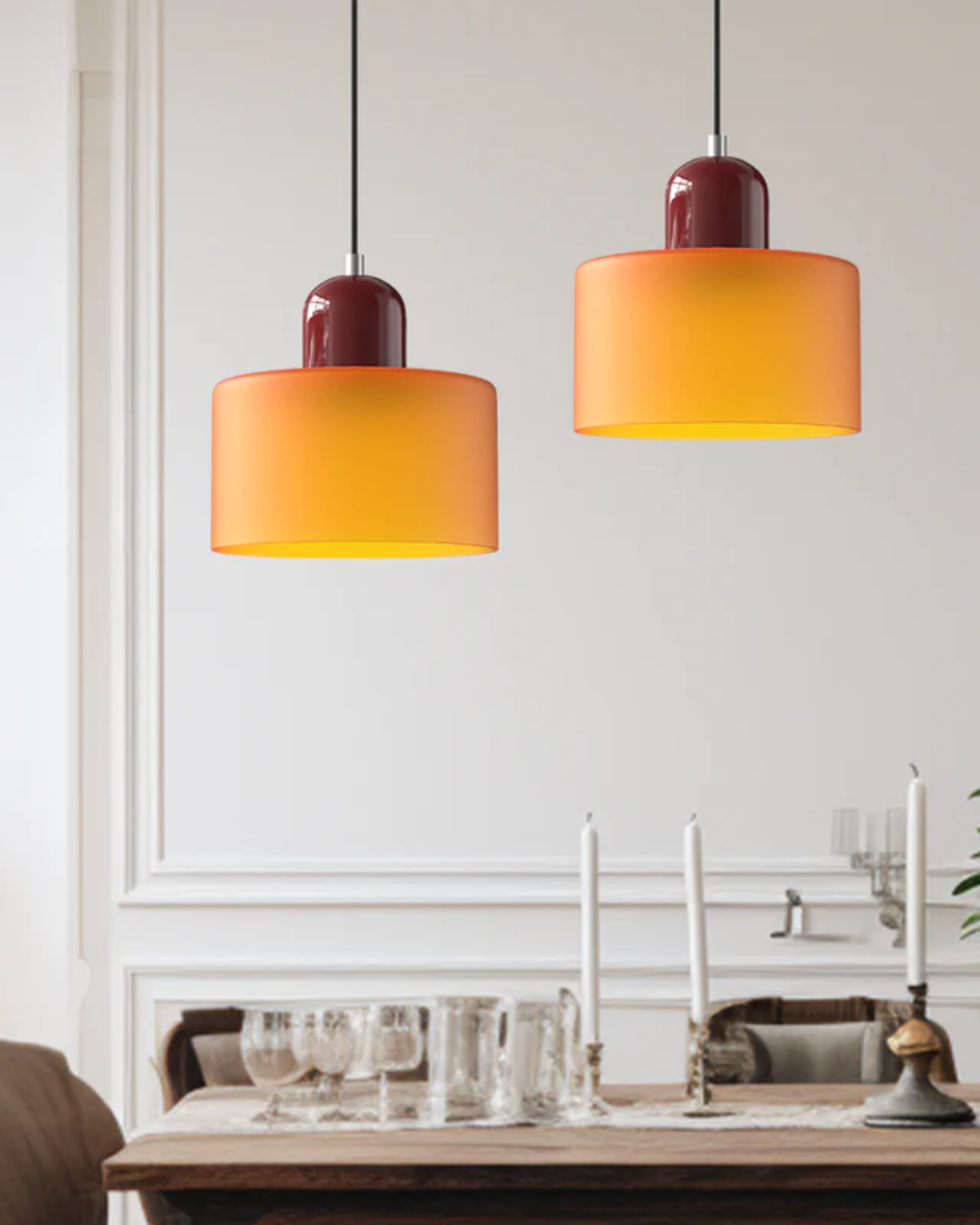Petite suspension en verre coloré, 15 cm