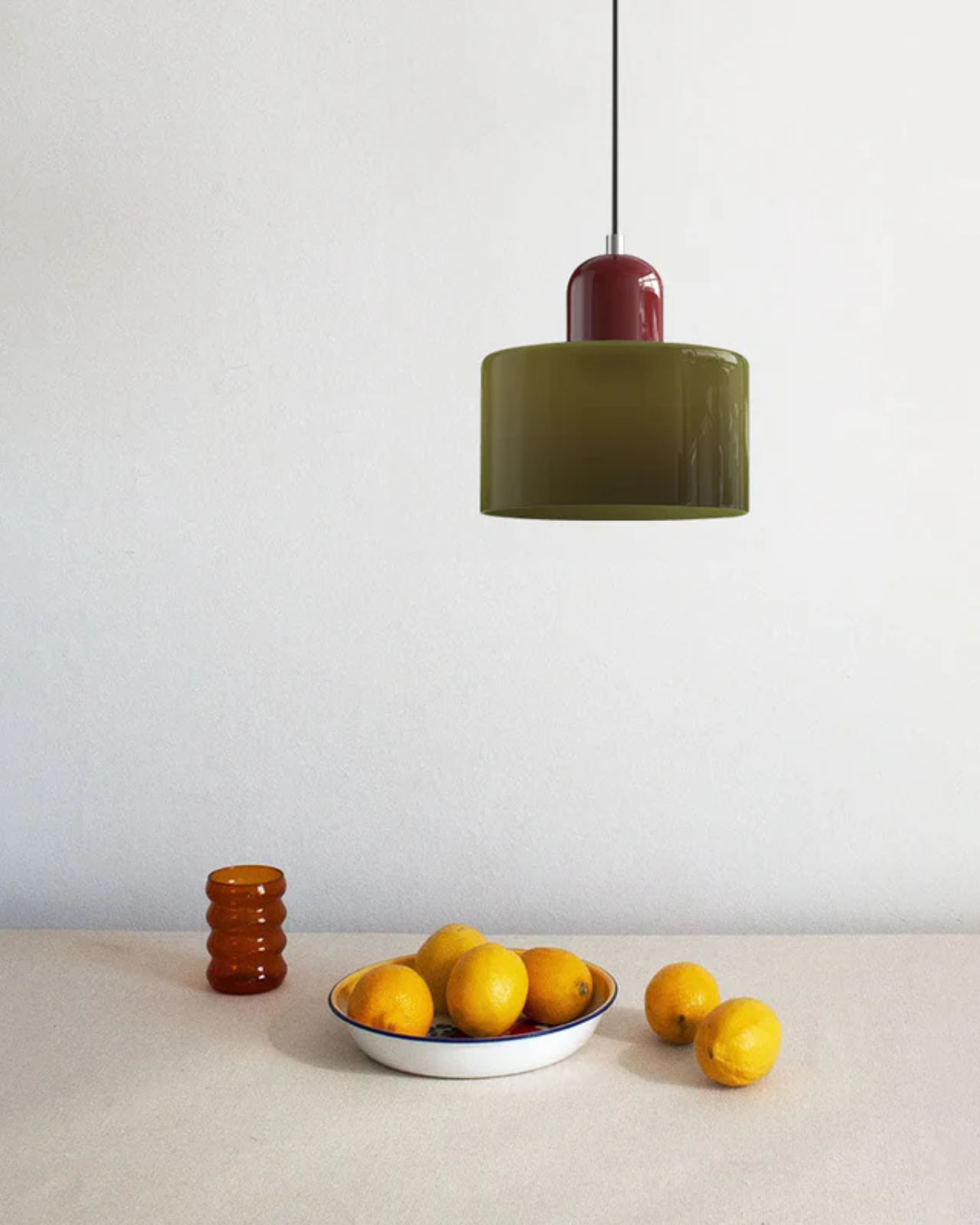 Petite suspension en verre coloré, 15 cm