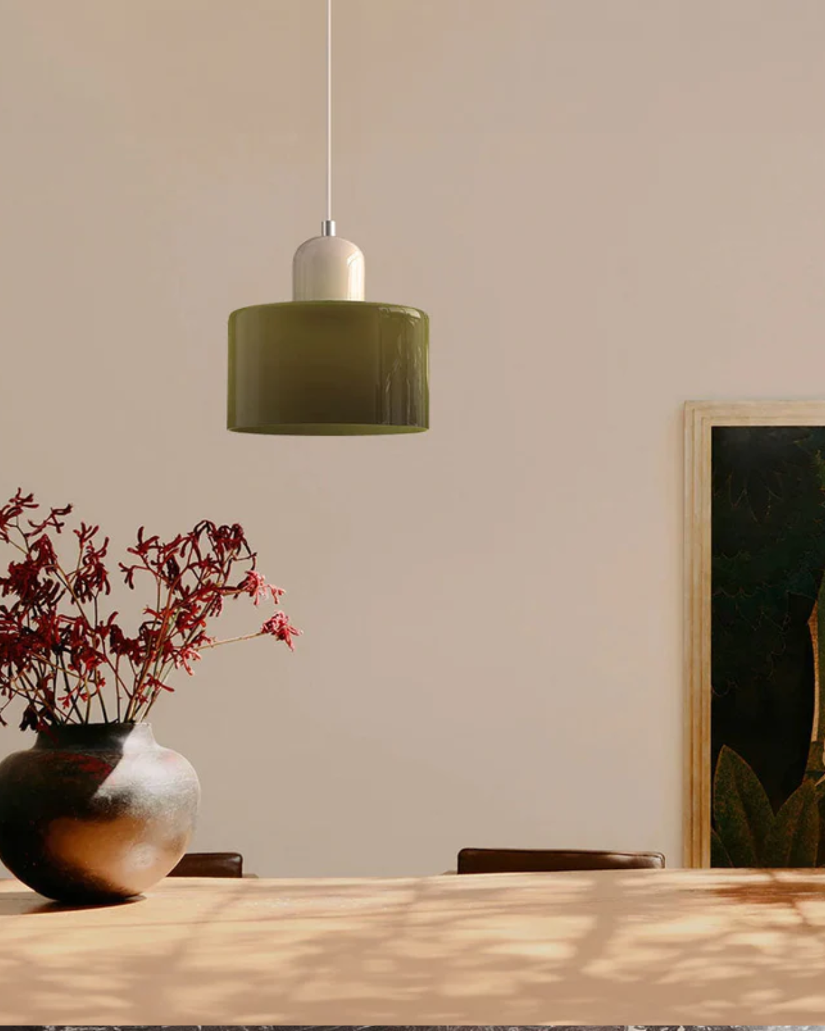 Petite suspension en verre coloré, 15 cm