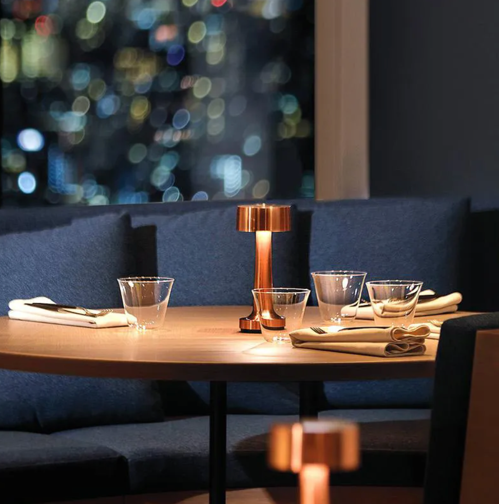 Cordless Metal Table Lamp, Dimmable Touch LED