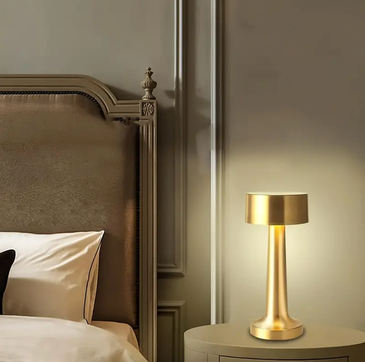 Cordless Metal Table Lamp, Dimmable Touch LED