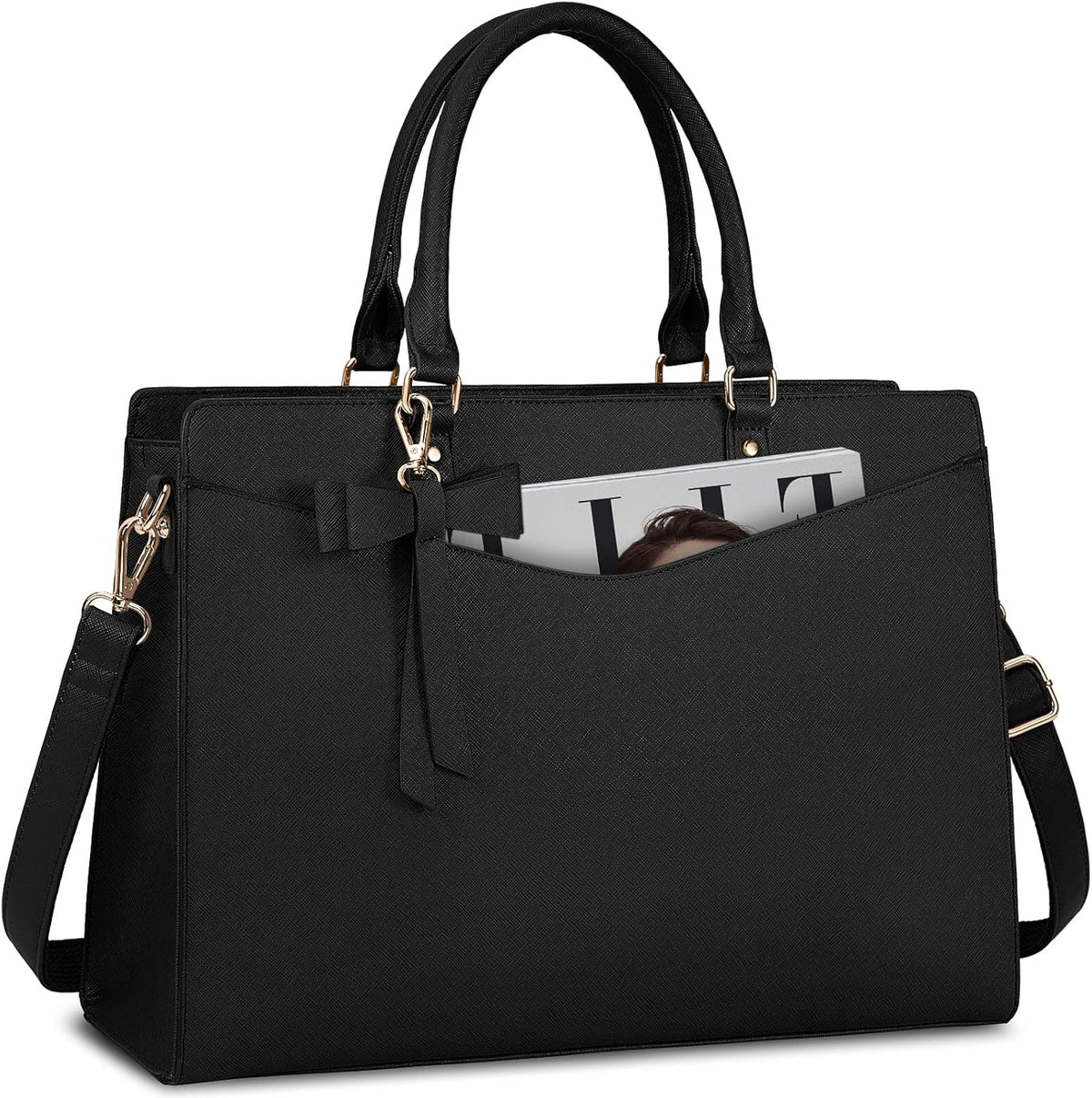 Sac cabas pour ordinateur en cuir PU déperlant - Black