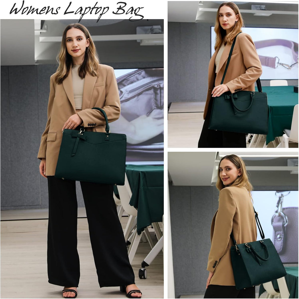Sac cabas pour ordinateur en cuir PU déperlant