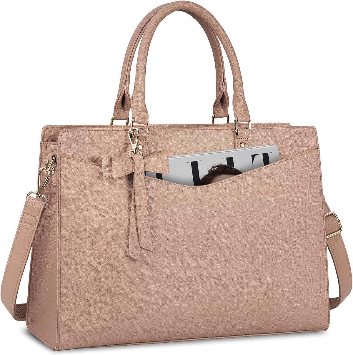 Sac cabas pour ordinateur en cuir PU déperlant