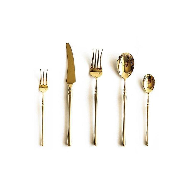Ménagère dorée en inox 18/10, 20, 30 ou 60 pièces