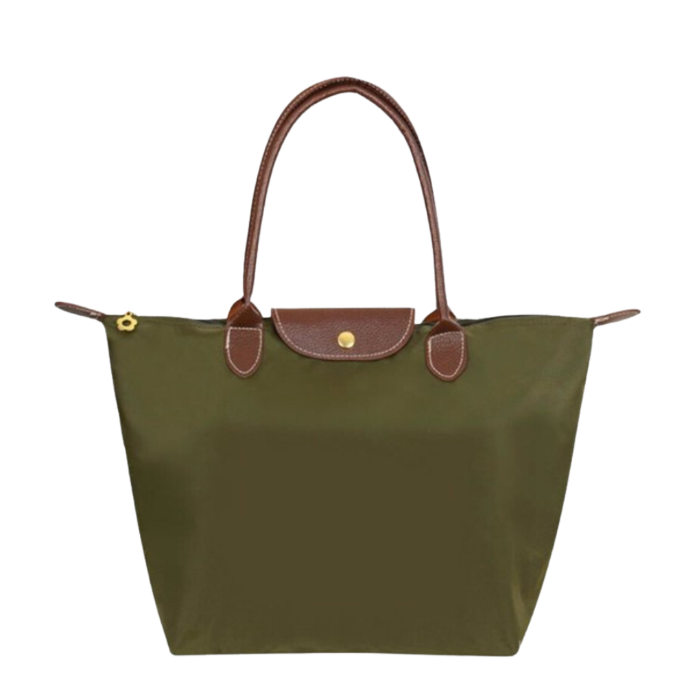 Sac cabas en nylon déperlant avec finitions en cuir
