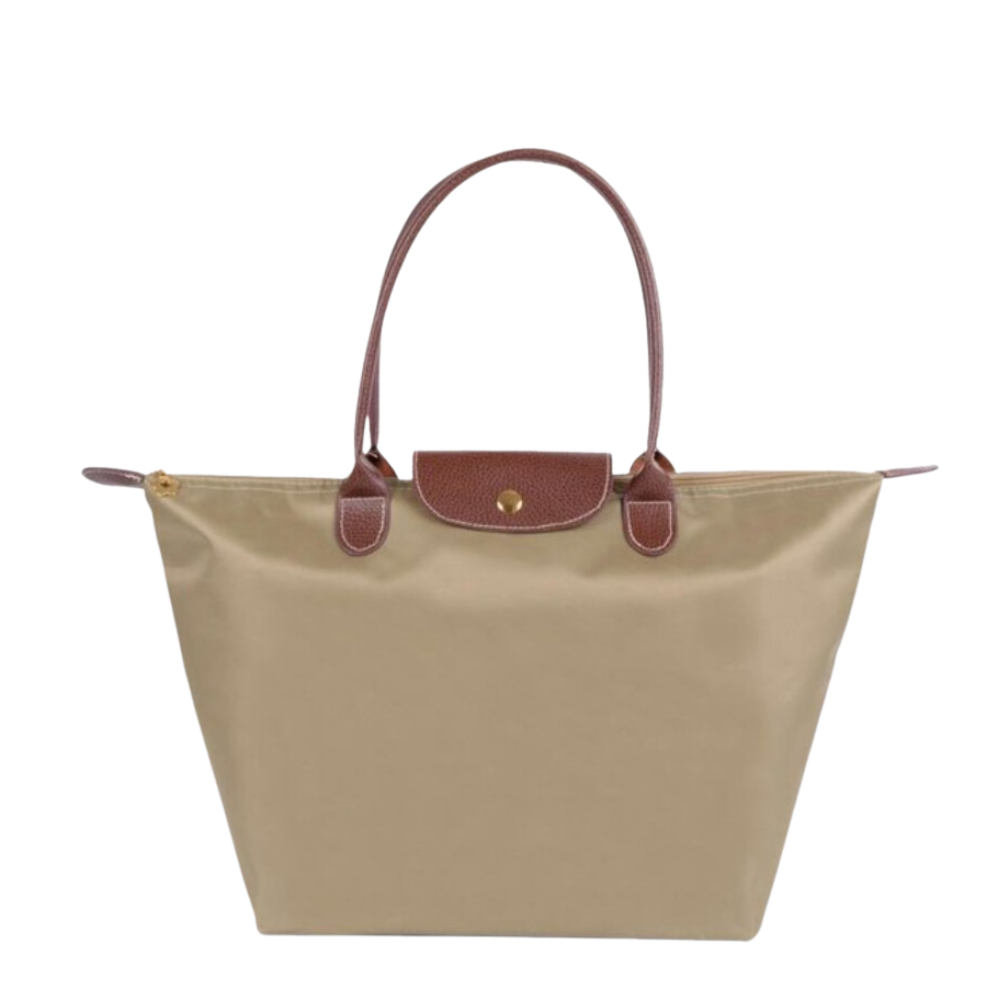 Sac cabas en nylon déperlant avec finitions en cuir