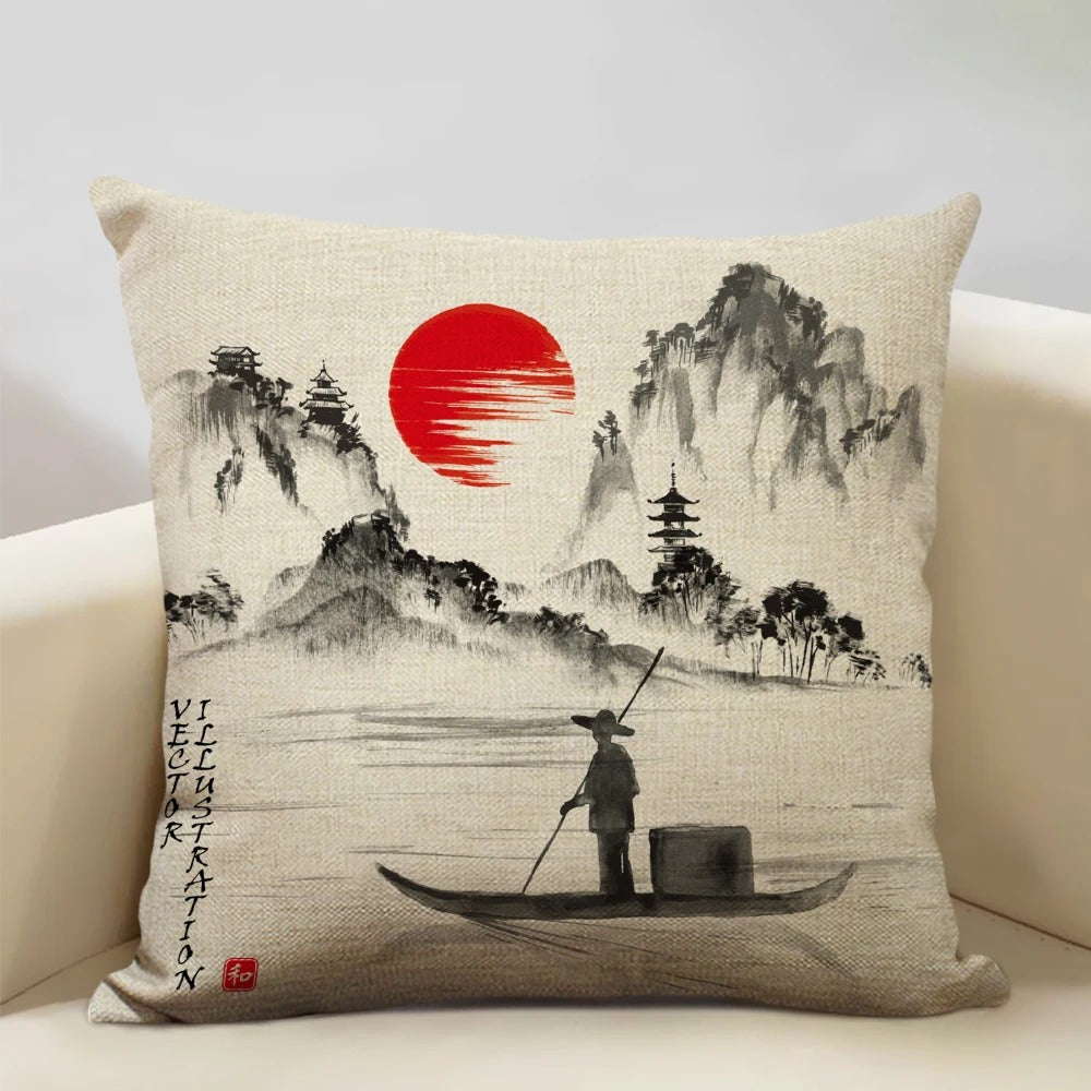 BeauRêve - Housse de Coussin Mont Fuji 45 x 45 cm
