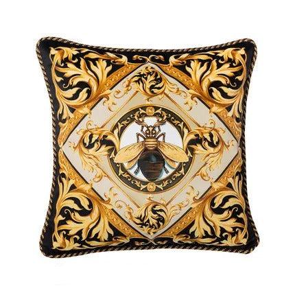 Golden Bee - Housse de Coussin Velours Abeille Dorée