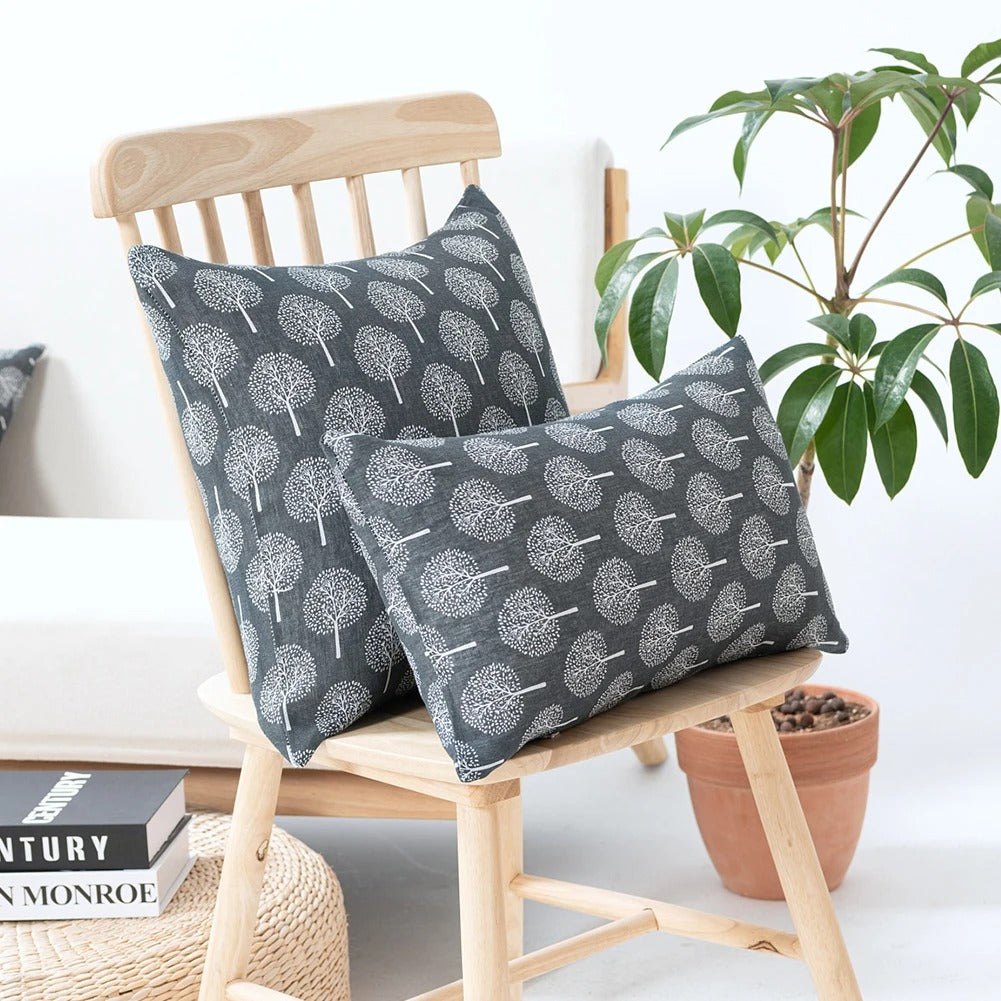 Seraphine - Housse de Coussin en Lin Imprimé