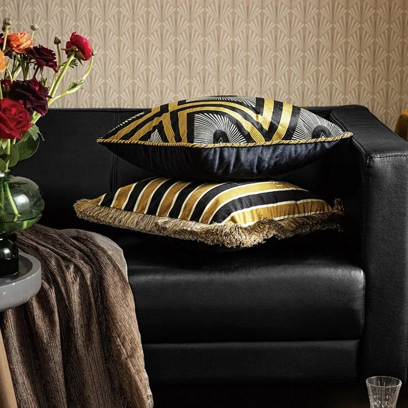 Golden Bee - Housse de Coussin Velours Abeille Dorée