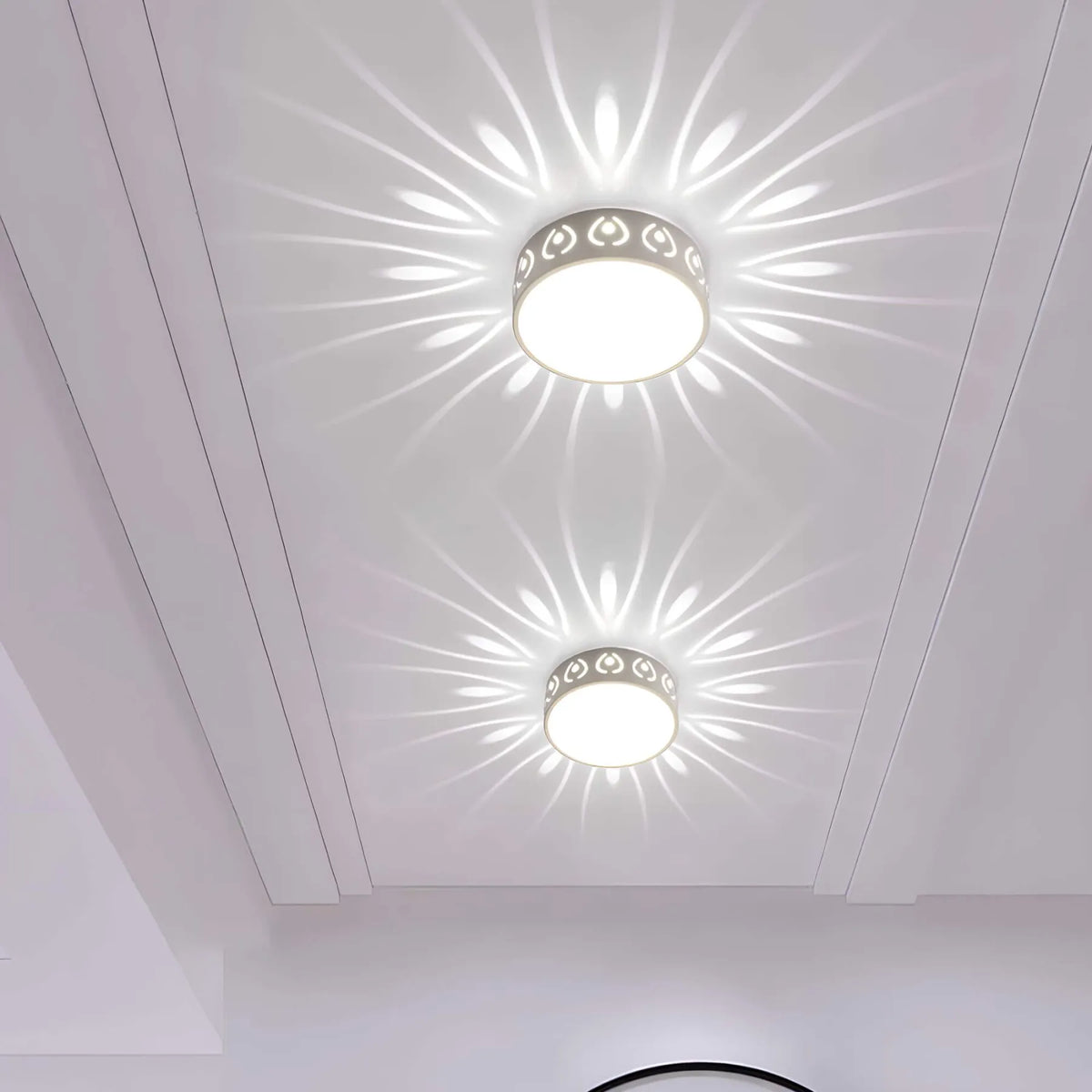 Crystal Acrylic LED Ceiling Light, Ray Pattern