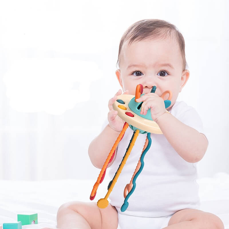 Jouet d'éveil à tirer en silicone pour bébé