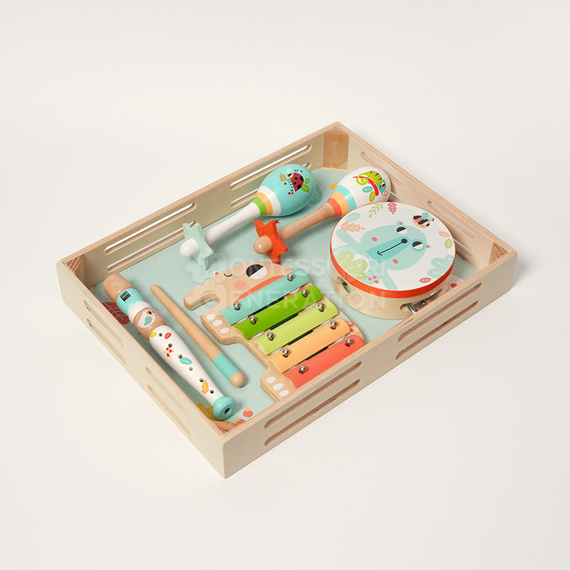 Wooden Music Set with 5 Instruments, from 2 Years