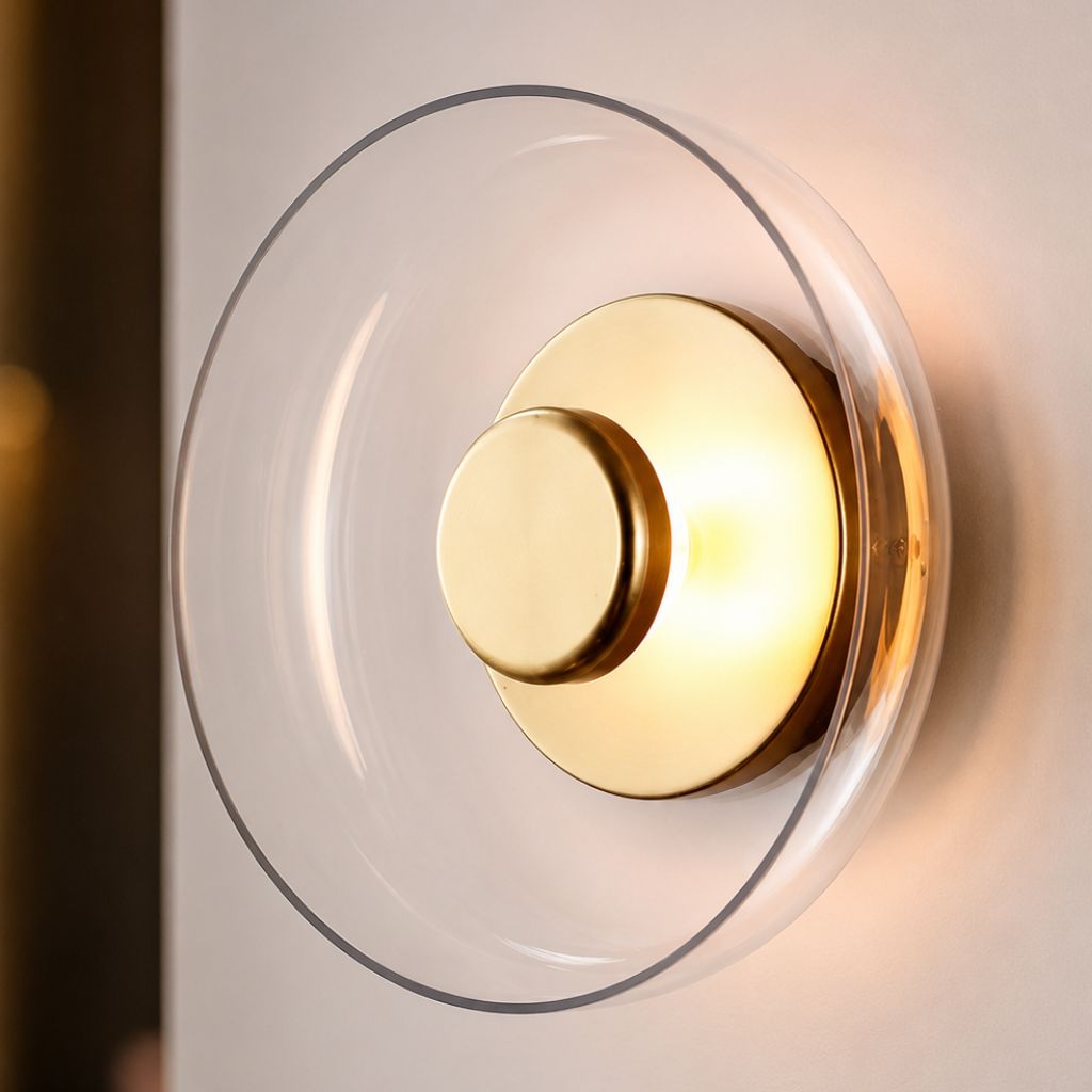 Nordic Wall Light with Concave Glass Disc