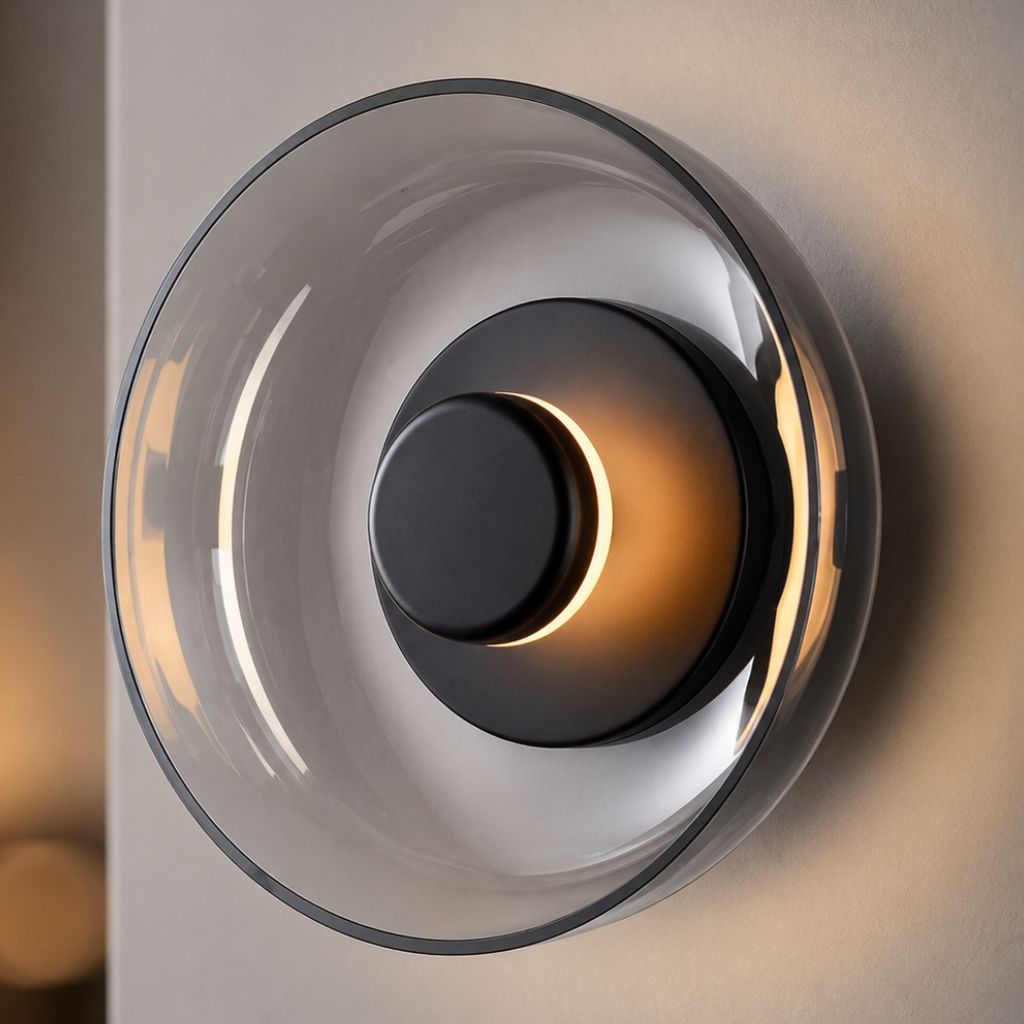 Nordic Wall Light with Concave Glass Disc