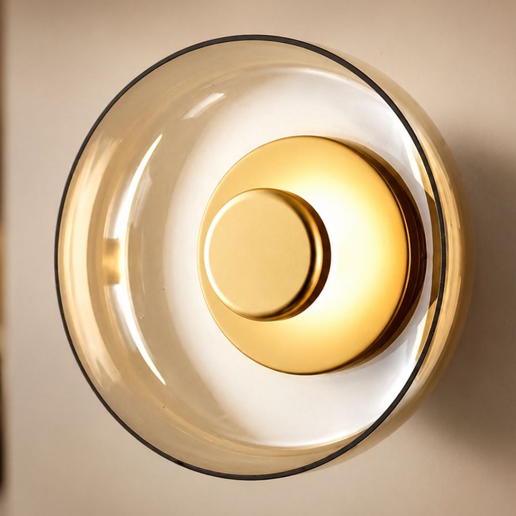 Nordic Wall Light with Concave Glass Disc