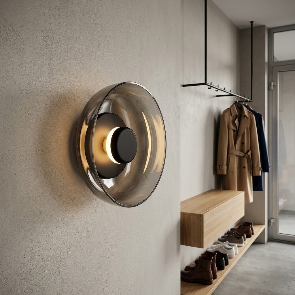Nordic Wall Light with Concave Glass Disc