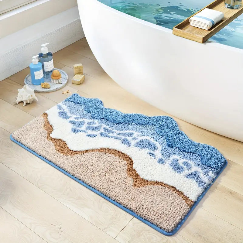 Ocean Waves Microfibre Bath Mat