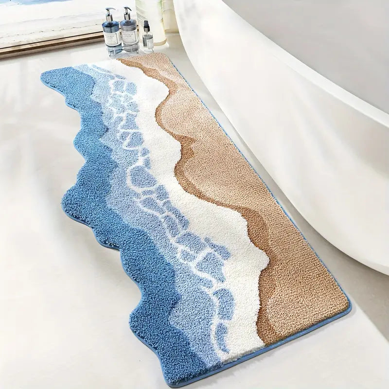 Ocean Waves Microfibre Bath Mat