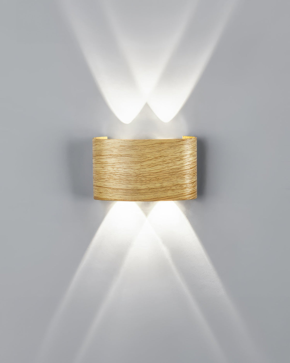 Wood-Effect Aluminium LED Wall Light, IP65