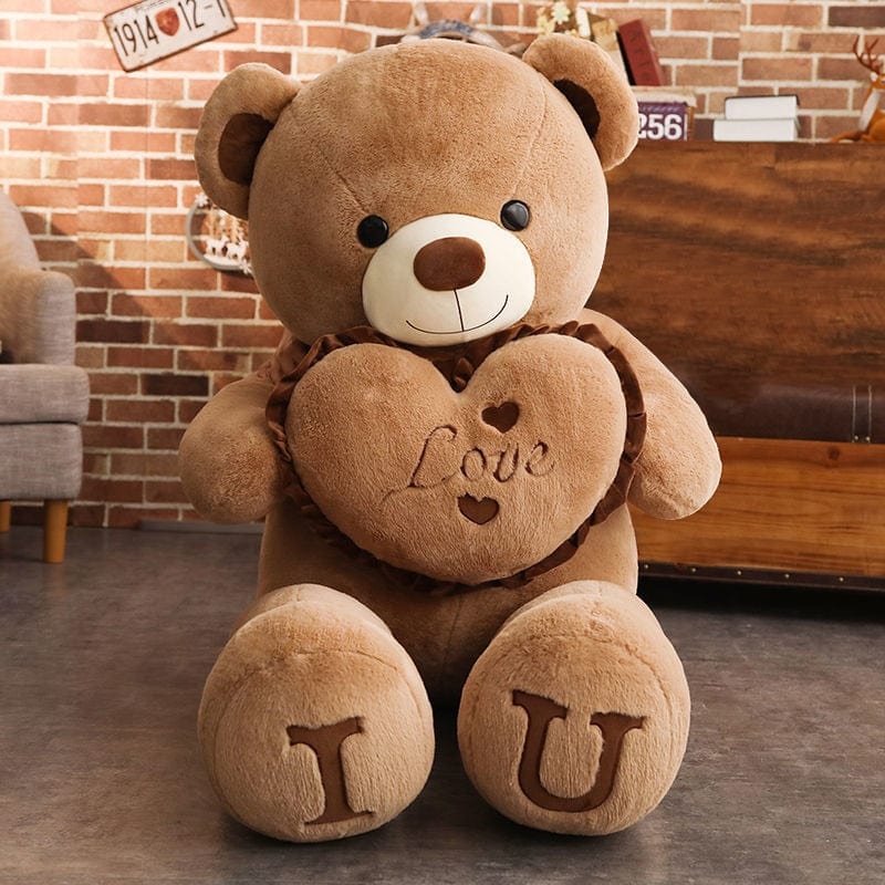 Ours en peluche géant avec cœur, 80 ou 100 cm