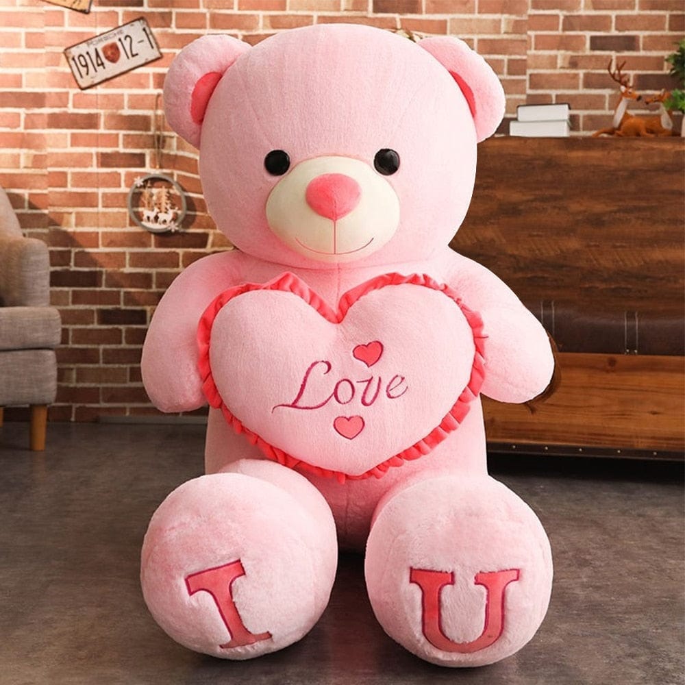 Ours en peluche géant avec cœur, 80 ou 100 cm