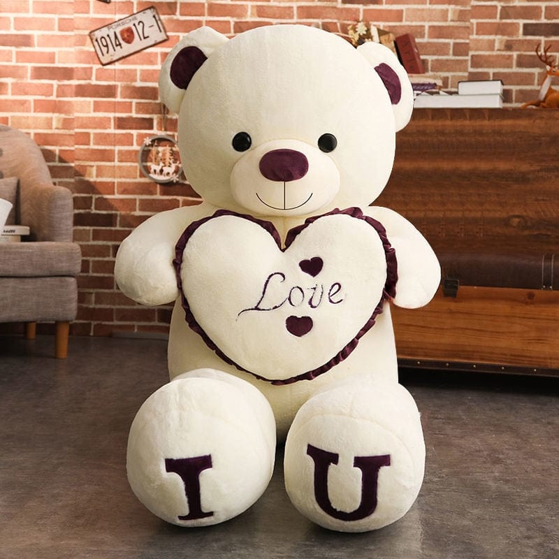 Ours en peluche géant avec cœur, 80 ou 100 cm