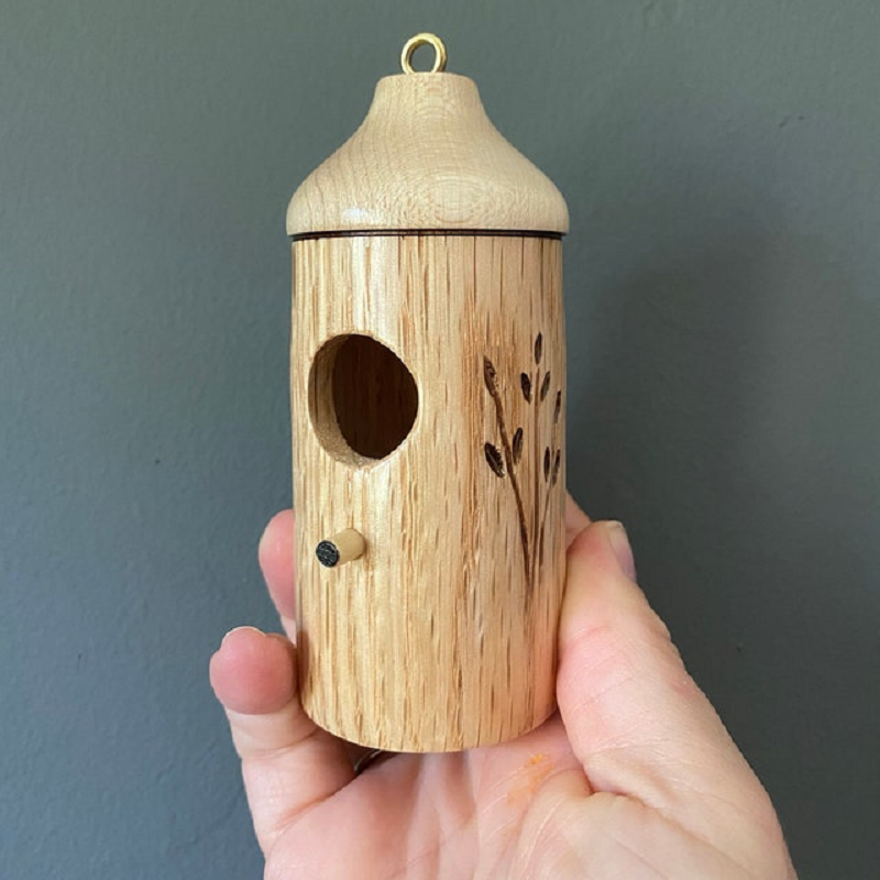 Wooden Hummingbird Nest Box  