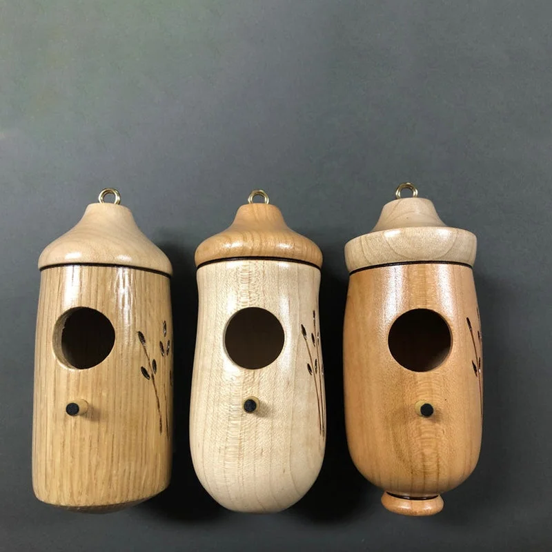Wooden Hummingbird Nest Box  